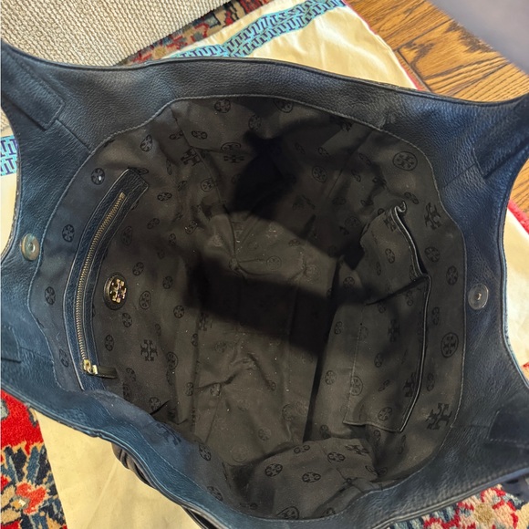 Tory Burch Black Leather Tote Bag with Tassels - Picture 4 of 4